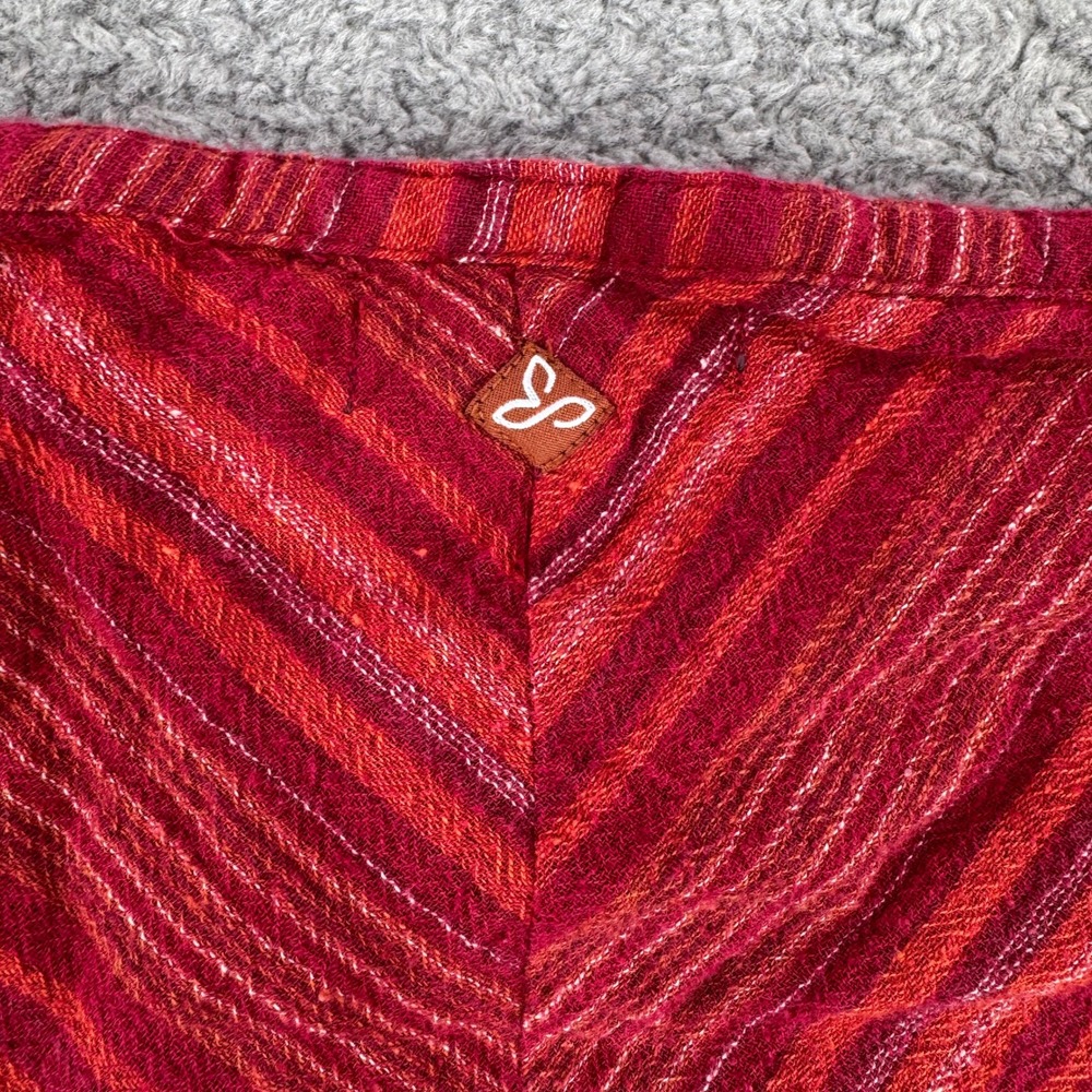Prana Womens Red Orange Striped Chevron Crochet Lace Midi Skirt W3GINN115 Size 8 - Picture 9 of 10